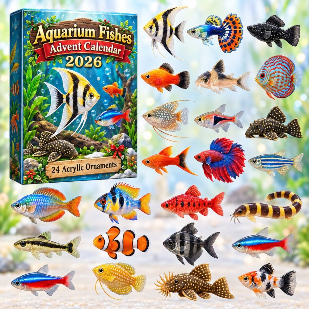 Colorful Aquarium Fish 24-Day Advent Calendar 2026 - Acrylic Charm Countdown For Fish Fans, Tank Accessory Gifts