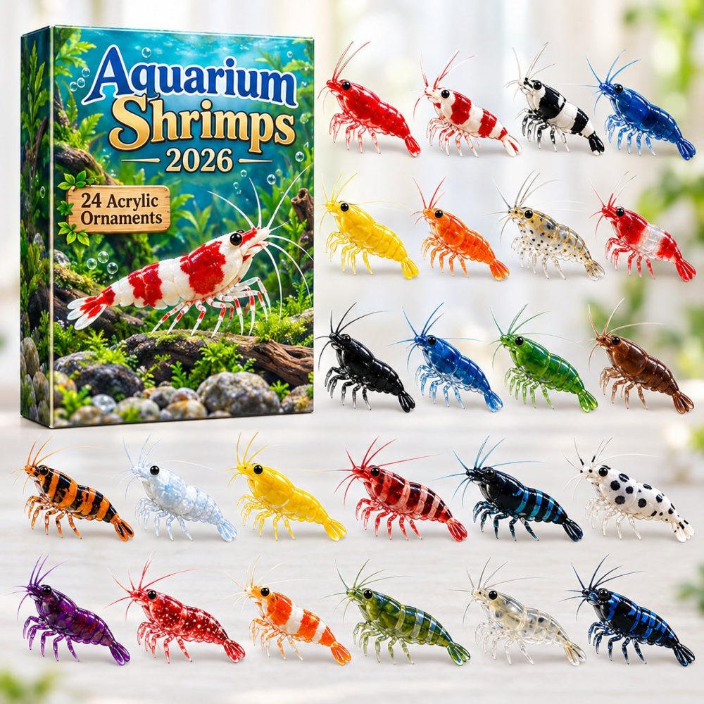 Adorable Aquarium Shrimp 24-Day Advent Calendar 2026 - Acrylic Charm Countdown For Fish Hobbyists & Gifts