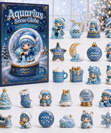 2026 Aquarius Snow Globe Advent Calendar - 24 Zodiac-Themed Acrylic Charms, Winter Horoscope Countdown & Gift For Astrology Lovers