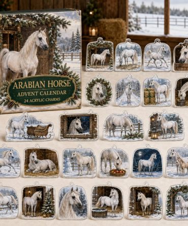 Arabian Horse Winter Charm Set: 24 Ornate Acrylic Charms - Luxurious Advent Countdown Gift For Arabian Breeders, Equestrians & Collectors