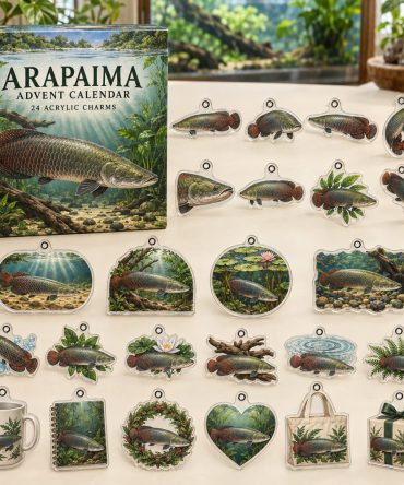 Arapaima Acrylic Charm Holiday Countdown — 24 Exotic Fish Collectible Ornaments, Unique Gift For Aquarium Lovers