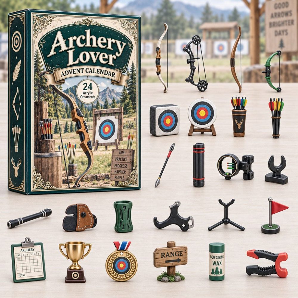 2026 Archery Advent Countdown - 24-Day Bow & Arrow Acrylic Charm Calendar, Great Gift For Archers, Bowhunters & Target Shooters
