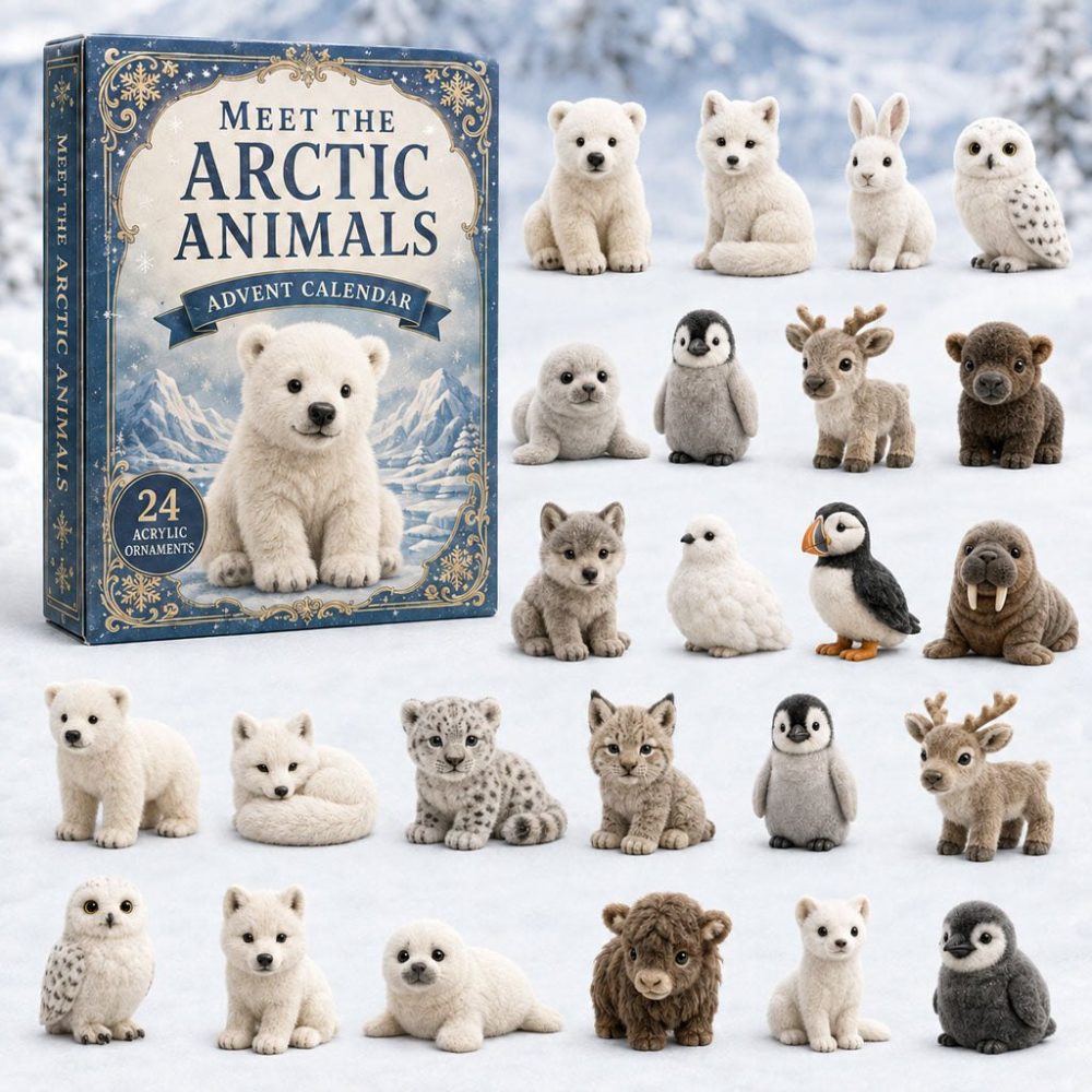 2026 Arctic Animal Holiday Countdown - 24-Day Advent Calendar With Collectible Acrylic Charms, Perfect Kids & Family Gift