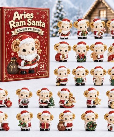 2026 Aries Ram Santa Advent Calendar - 24 Zodiac Acrylic Charms, Festive Horoscope Gifts For Astrology & Christmas Fans
