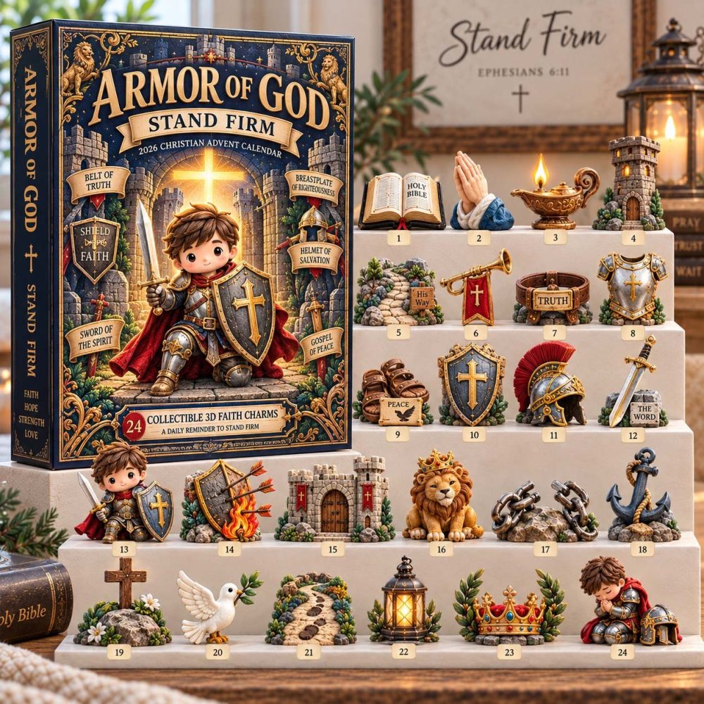 Armor Of God 2026 Spiritual Advent - 24-Day Devotional Countdown With Acrylic Charms, Scripture Reminders