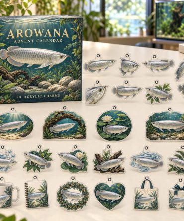 Arowana Acrylic Charm Advent Box — 24-Day Exotic Fish Ornament Set, Stylish Gift For Aquarium Enthusiasts