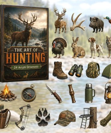 2026 Art Of Hunting Advent Countdown — 24-Day Acrylic Charm Calendar For Outdoorsmen, Rustic Hunting Gifts & Fall Decor
