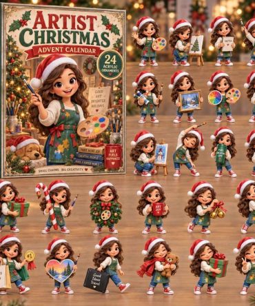 Artist 24-Day Acrylic Charm Advent Calendar — 2026 Creative Holiday Countdown, Mini Art-Themed Collectible Gift Set