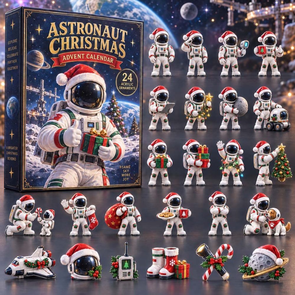 Astronaut 24-Day Acrylic Charm Advent Calendar — 2026 Space-Themed Holiday Countdown, Collectible Nasa-Style Charms
