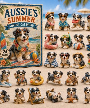 Aussie Summer Dog 24-Day Advent Calendar 2026 — Australian Dog Acrylic Charms, Sunny Holiday Countdown & Gift For Pet Lovers