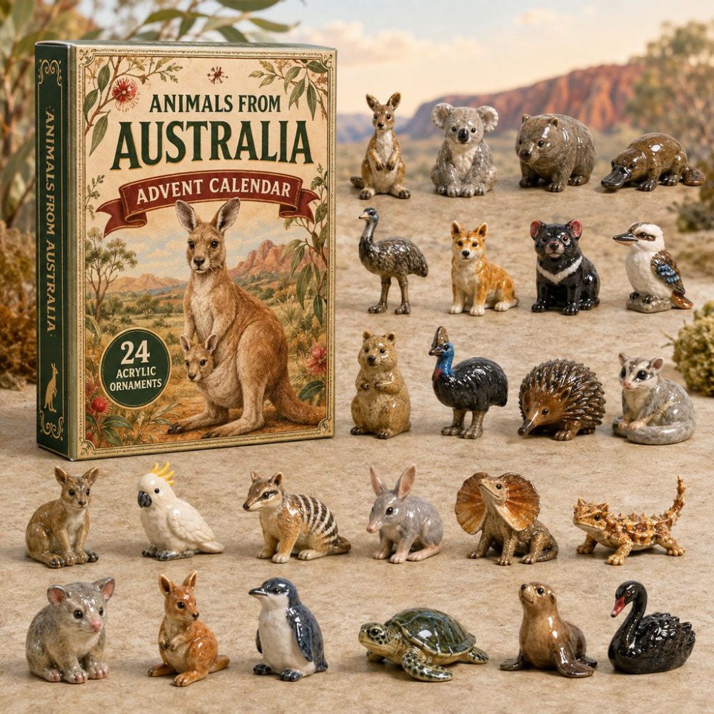 Australian Animals World Advent Calendar 2026 — 24-Day Acrylic Charm Safari, Unique Aussie Wildlife Countdown Gift