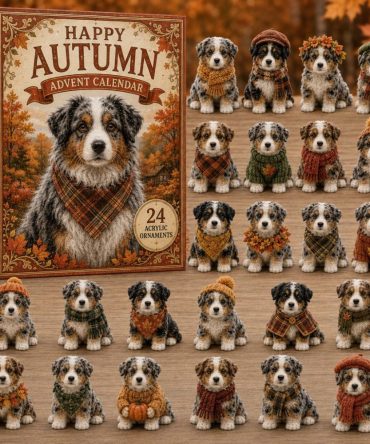 Autumn Australian Shepherd Advent Calendar 2026 — 24-Day Dog-Themed Acrylic Charm Countdown For Shepherd Fans
