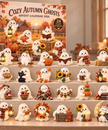 Autumn Ghost 24-Day Halloween Advent Calendar - Acrylic Spooky Charms, Fall Countdown Decoration For October 2026