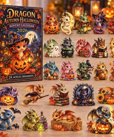 Autumn Halloween Dragon 24-Day Fall Advent Calendar With Acrylic Charms — 2026 Spooky Fantasy Countdown & Gift For Fans