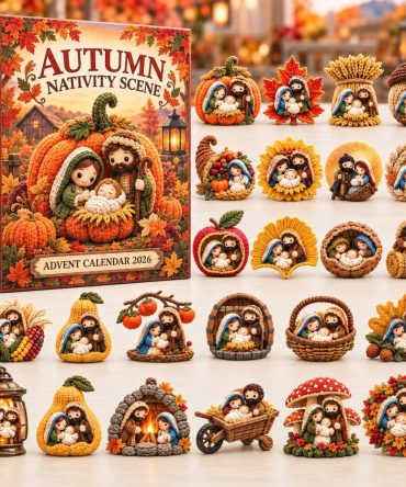 Autumn Nativity Scene Advent Calendar 2026 — 24-Day Countdown With Acrylic Fall Nativity Charms , Seasonal Religious Gift & Decor