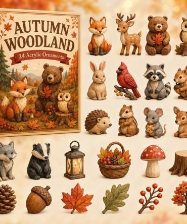 Cozy 2026 Autumn Woodland Advent Countdown — 24-Day Acrylic Charm Calendar For Fall Decor, Collectible Nature-Themed Gifts