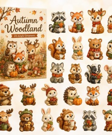 2026 Autumn Woodland Animals Advent Countdown — 24-Day Acrylic Charm Calendar, Cute Forest Animal Gifts & Seasonal Home Decor