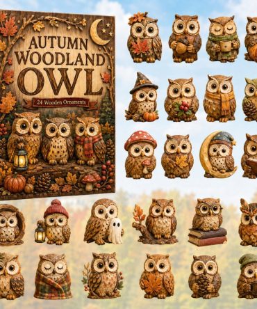 Autumn Woodland Owl 2026 Advent — 24-Day Rustic Countdown With Wooden Charms, Cozy Fall Décor & Heirloom-Quality Gift