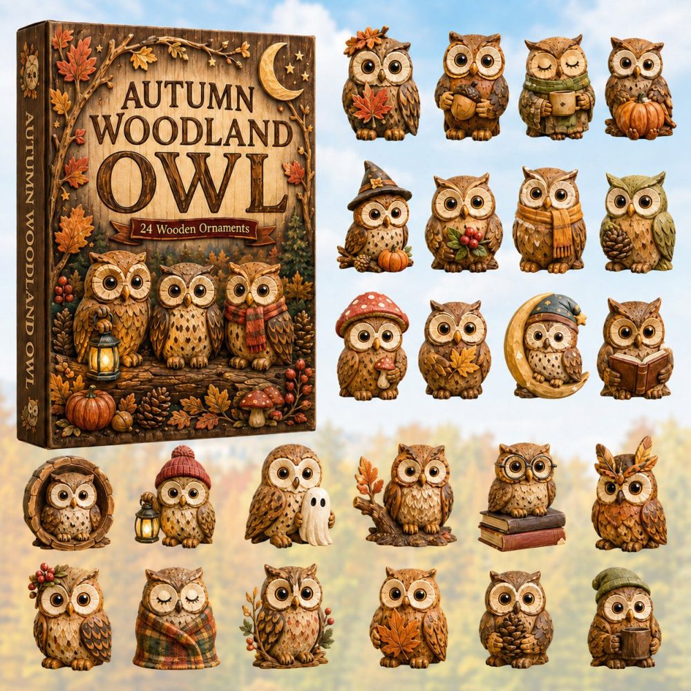 Autumn Woodland Owl 2026 Advent — 24-Day Rustic Countdown With Wooden Charms, Cozy Fall Décor & Heirloom-Quality Gift