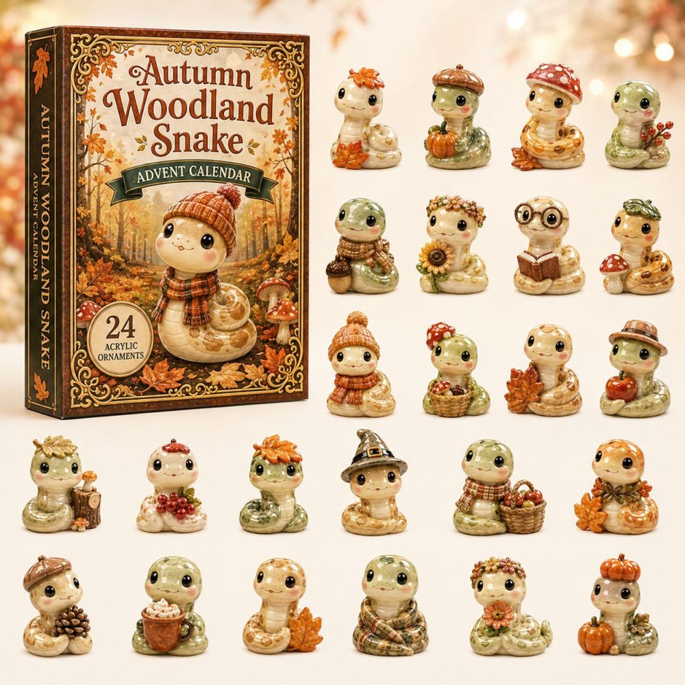 Autumn Woodland Snake Advent Calendar 2026 — 24-Day Nature Countdown With Acrylic Charms For Fall Decor & Gifts
