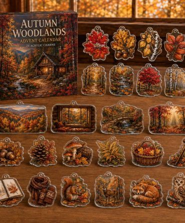 24-Day Autumn Woodlands Charm Countdown — Acrylic Fall Nature Charms Advent Set, Cozy Seasonal Gift & Decorative Collector Pieces