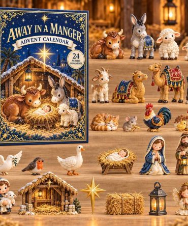 Away In A Manger Advent Calendar 2026 – 24-Day Nativity Countdown With Acrylic Charms, Inspirational Holiday Gift