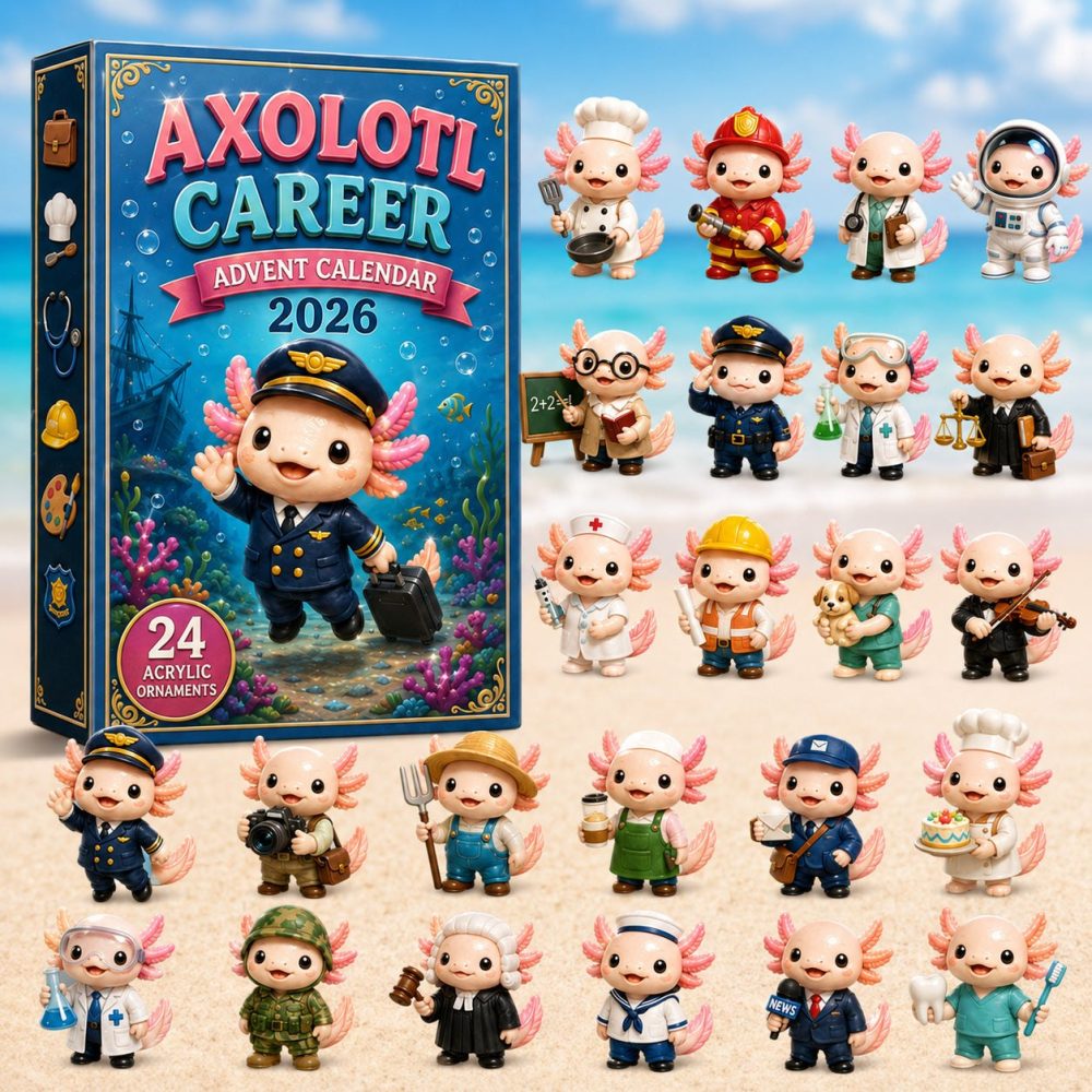 Axolotl Career Cosplay Advent Calendar 2026 — 24-Day Acrylic Charms, Profession-Themed Axolotl Collectibles & Gifts