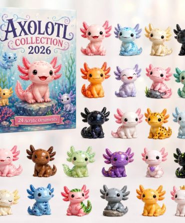 Axolotl Collector Series Advent Calendar 2026 — 24-Day Acrylic Charm Pack, Premium Axolotl Keepsake Countdown