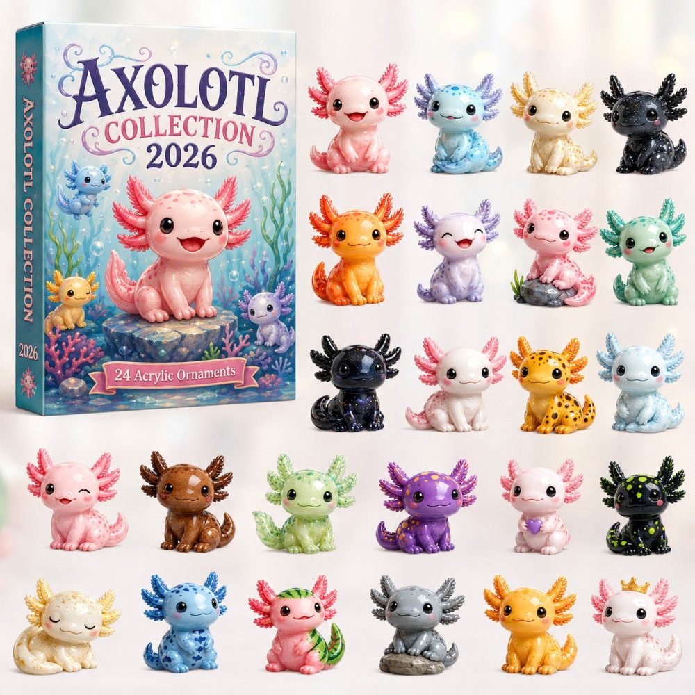 Axolotl Collector Series Advent Calendar 2026 — 24-Day Acrylic Charm Pack, Premium Axolotl Keepsake Countdown