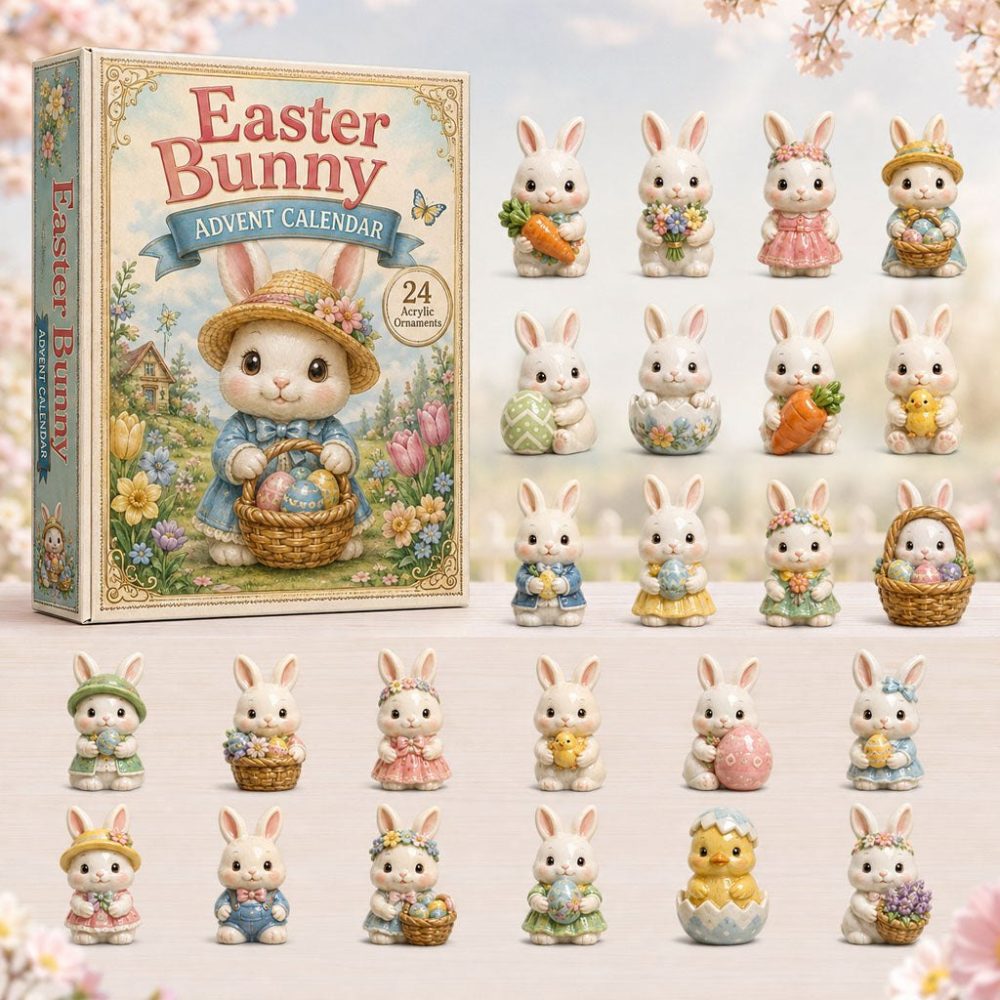 Baby Easter Bunny Advent Calendar 2026 — 24-Day Cute Acrylic Charm Countdown For Springtime & Holiday Gift Giving
