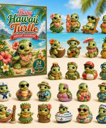Hawaii Baby Turtle Advent Calendar 2026 — 24-Day Tropical Acrylic Charm Countdown For Beach Lovers & Gift Giving