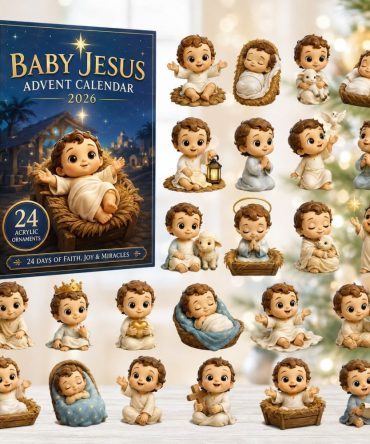 Baby Jesus Nativity Advent Calendar 2026 — 24-Day Religious Countdown With Removable Acrylic Charms For Faith Gifts