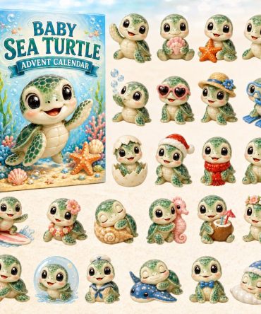 Baby Sea Turtle 2026 Advent Countdown — 24-Day Acrylic Charm Calendar For Turtle Fans, Eco-Friendly Holiday Gift