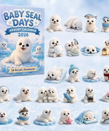 Baby Seal Days 24-Day Advent Countdown — 2026 Adorable Seal Acrylic Charm Calendar, Cute Ocean-Themed Holiday Gift & Keepsake