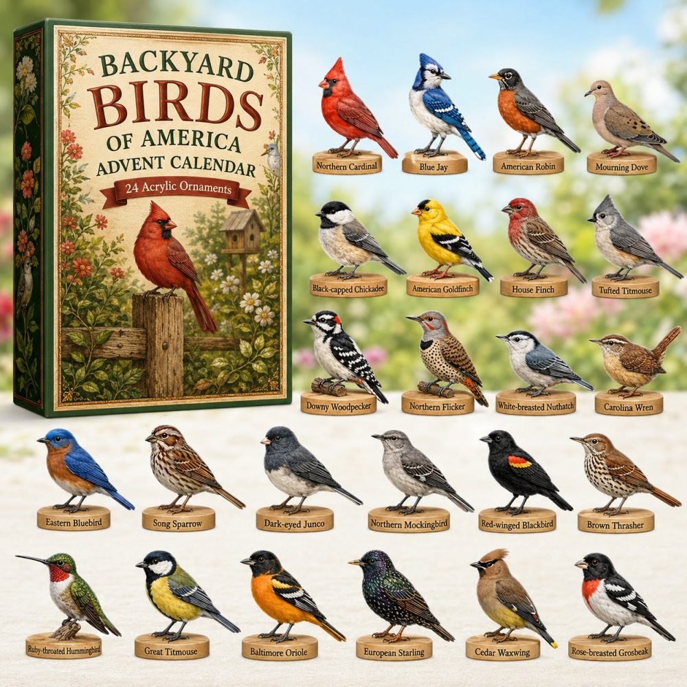 Backyard Birds 2026 Holiday Countdown — 24-Day Acrylic Charm Advent Calendar For Bird Lovers & Home Décor Gifts