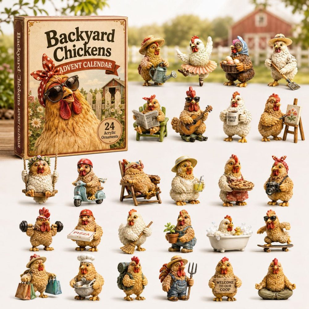 2026 Backyard Chicken Advent Calendar - 24 Acrylic Charm Surprises For Poultry Fans, Farmhouse Holiday Gift & Collector Set