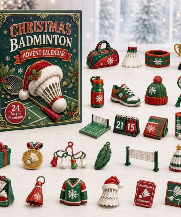Christmas Badminton Advent Calendar 2026 — 24-Day Acrylic Shuttlecock Charms, Holiday Countdown For Racquet Fans