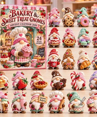Bakery Gnome Advent Countdown 2026 — 24 Sweet Baking-Themed Acrylic Charms, Oven-Ready Gnome Decor & Gift For Bakers