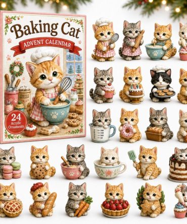 Baking Cat Kitchen Countdown 2026 - 24-Day Advent Calendar With Acrylic Cat Baker Charms, Cute Gift For Bakers & Cat Lovers