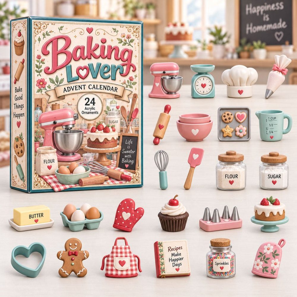 Baking Enthusiast Advent Countdown — 24 Pastry & Kitchen Acrylic Charms, 2026 Calendar Gift For Bakers And Home Chefs