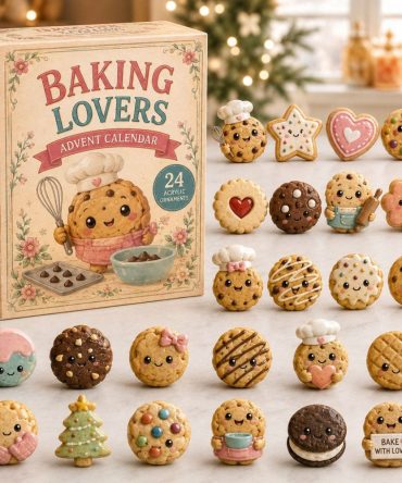 Baking Lovers Cookie Countdown 2026 — 24-Day Acrylic Charm Advent Calendar, Cute Cookie & Baking Icons For Bakers