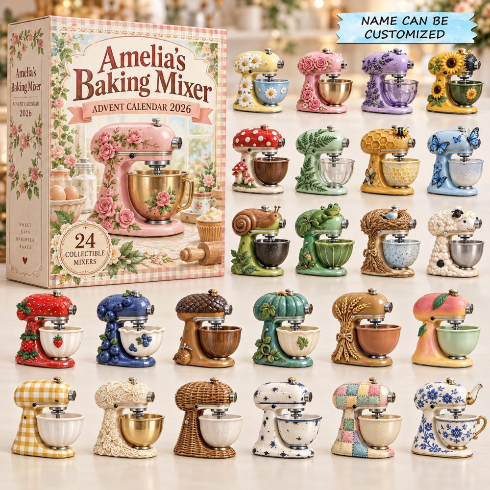 Baking Mixer Holiday Advent Calendar 2026 — 24-Day Acrylic Charm Set Featuring Mixers, Utensils & Sweet Treat Icons
