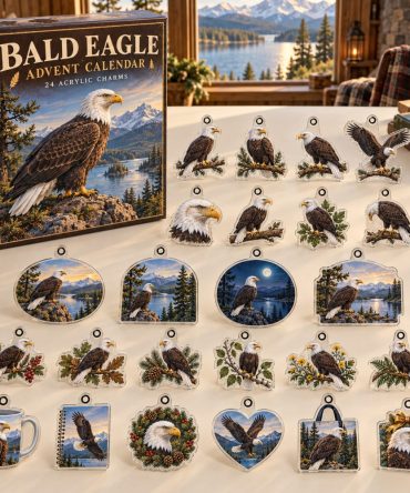 Bald Eagle 24-Day Charm Countdown — High-Quality Acrylic Bald Eagle Charms For Advent, Ornaments & Gifts , Patriotic Bird Gift Set