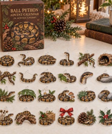 Ball Python Advent Calendar - 24 Acrylic Charm Surprises, Snake-Themed Holiday Countdown Gift For Reptile Lovers