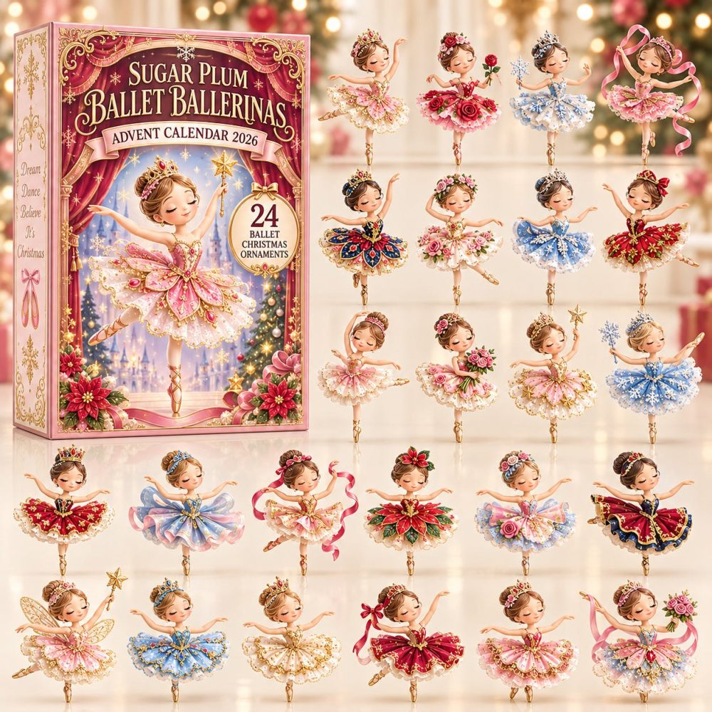 Ballerina 24-Day Advent Calendar 2026 - Acrylic Charm Ballet Set For Young Dancers, Music & Tutu-Themed Holiday Surprises