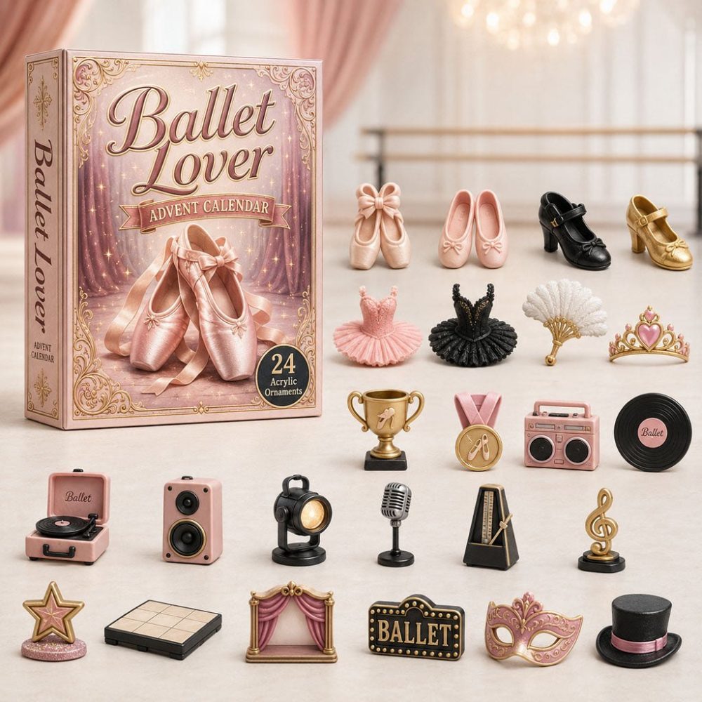 Ballet Lover Holiday Countdown 2026 - 24-Day Advent Calendar With Acrylic Dance Charms, Elegant Gift For Dancers