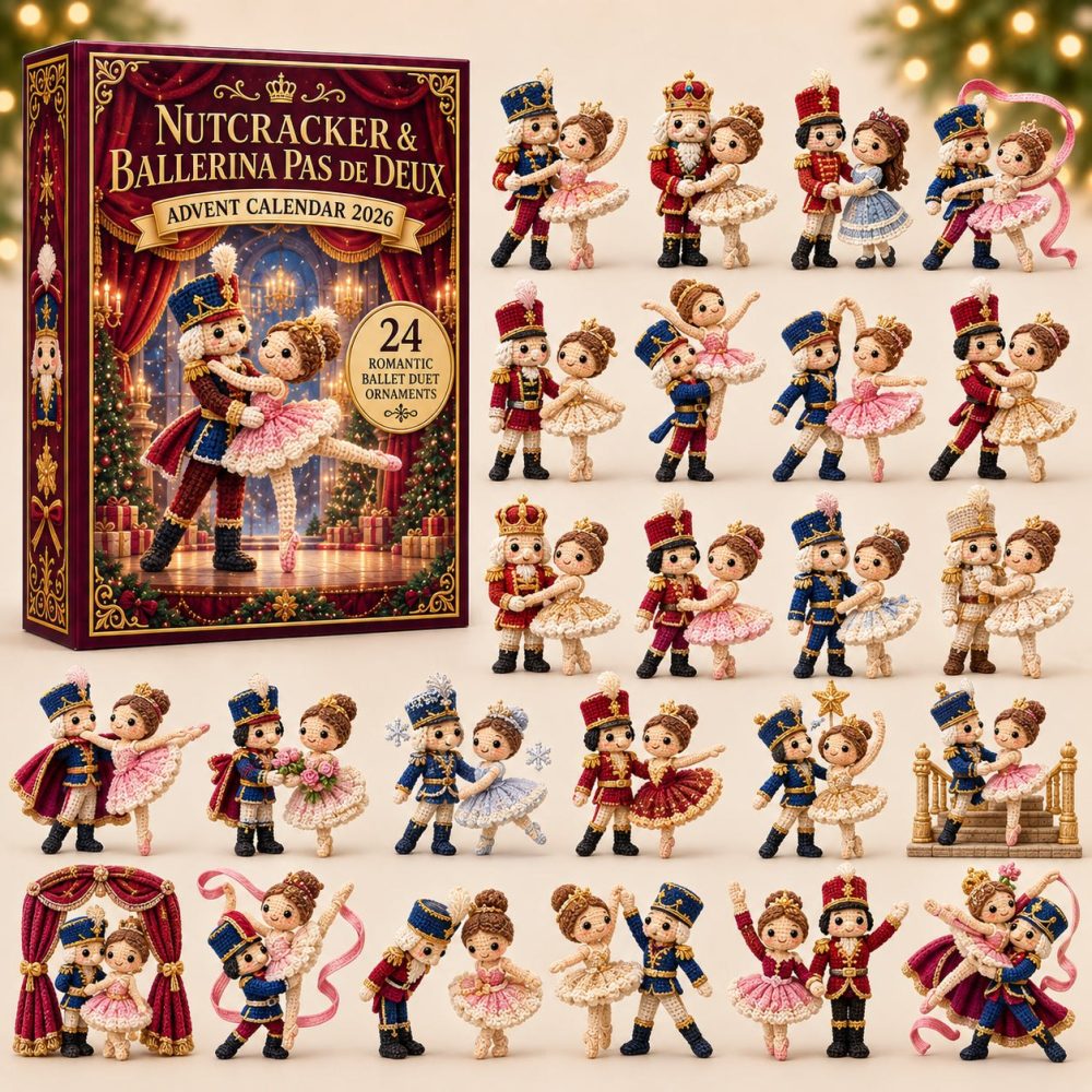 Nutcracker & Ballerina Pas De Deux 24-Day Advent Calendar 2026 - Acrylic Charm Duet Celebrating Ballet Romance, Holiday Gift