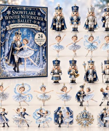 Snowflake Winter Nutcracker 24-Day Advent Calendar 2026 - Acrylic Ballet Charms With Icy Designs, Holiday Gift For Ballet Fans