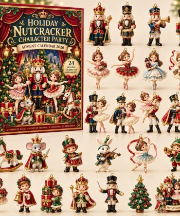 Nutcracker Character Party 24-Day Holiday Advent Calendar 2026 - Acrylic Charm Set With Festive Characters For Seasonal Decor