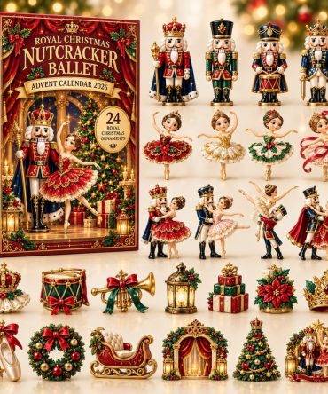 Royal Nutcracker Ballet 24-Day Christmas Advent Calendar 2026 - Acrylic Ballet Charms, Elegant Holiday Countdown Gift For Dancers